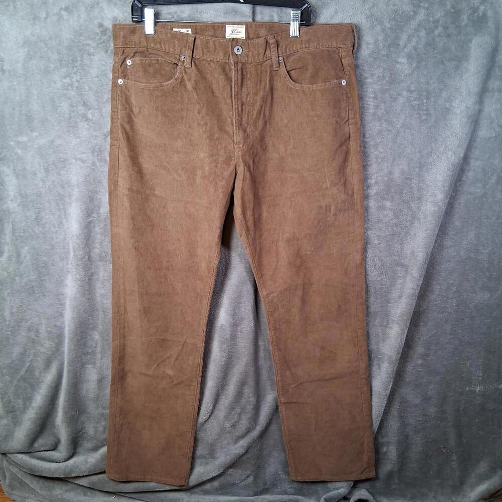 J. Crew 770 Corduroy Pants Mens Size 36x30 Brown Straight Fit Stretchable NWOT